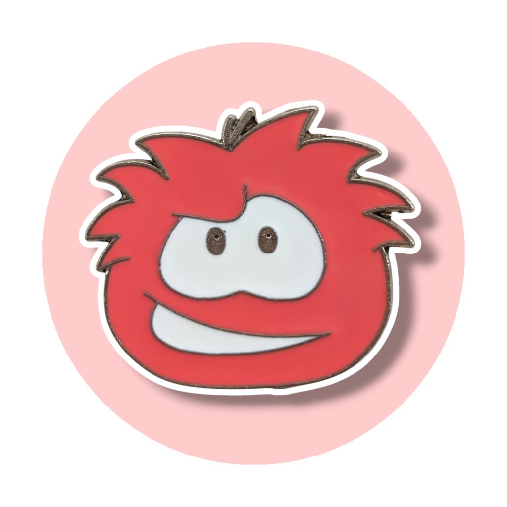 Club Penguin Disney Retro Pin Neon Red Puffle